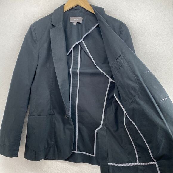 VINCE Blazer Mens 38 Jacket Sportscoat Unstructured Cotton Blend Casual Blue - Picture 2 of 11